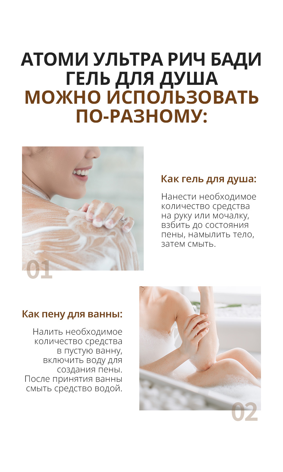 Атоми Ультра Рич Бади Гель для душа - описание