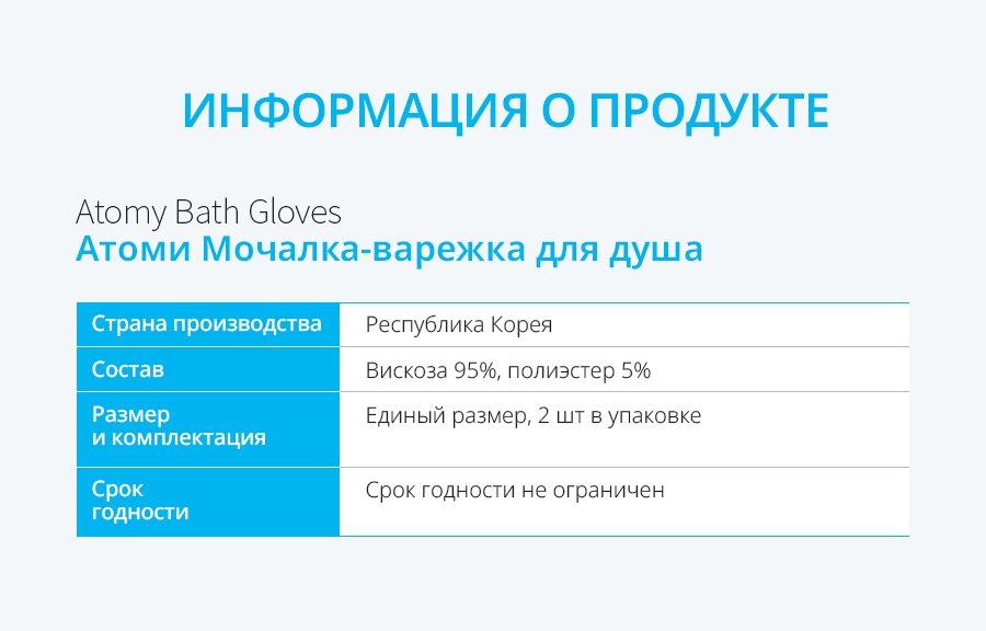 Атоми Мочалка-варежка для душа (2 шт.) - описание