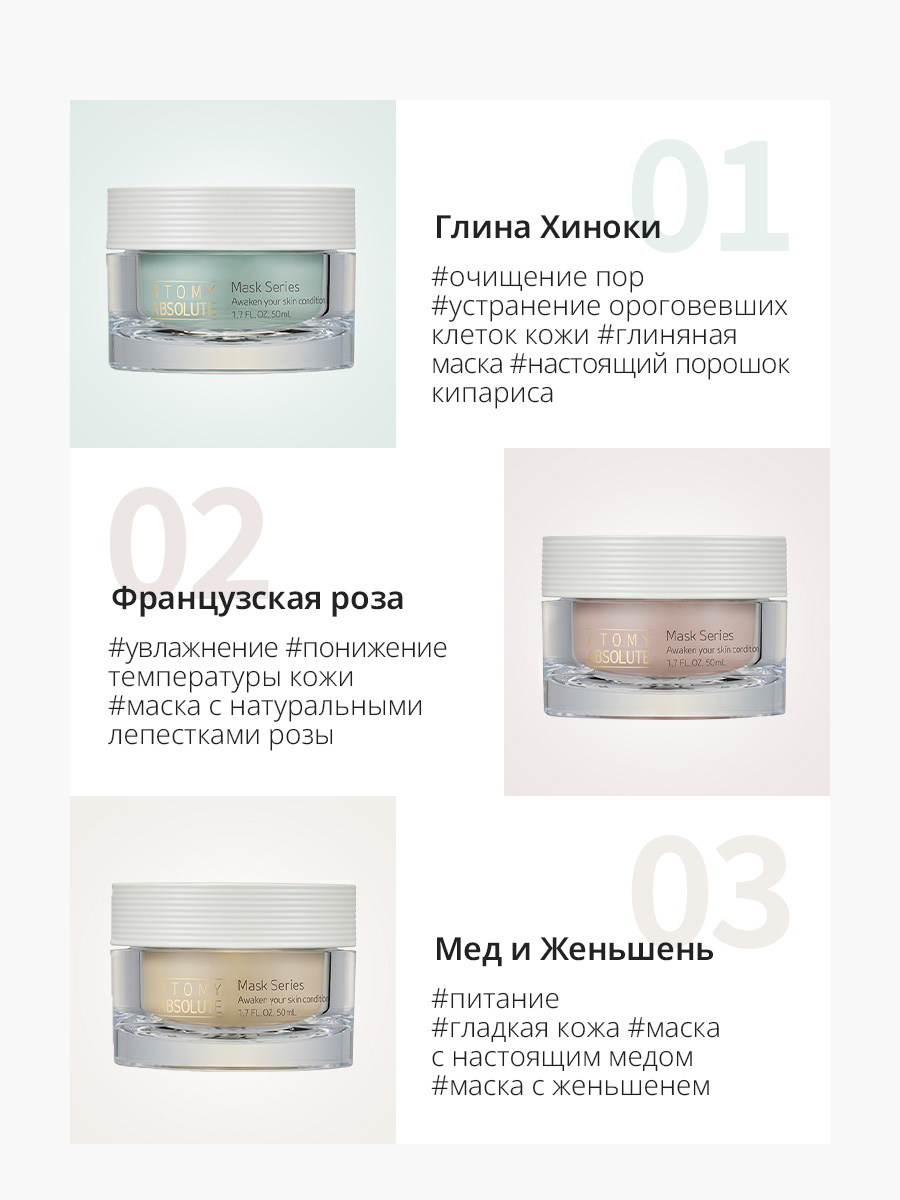 Атоми Абсолют маска Мед и Женьшень - описание