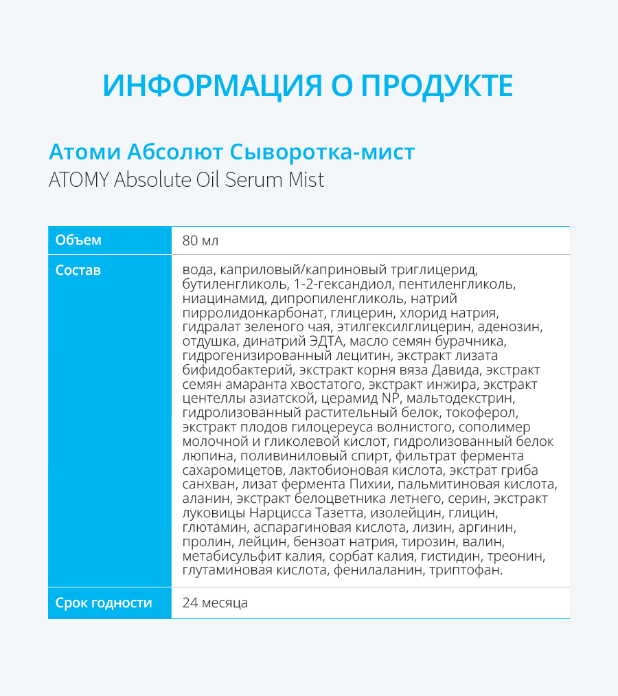 Атоми Абсолют сыворотка-мист - описание