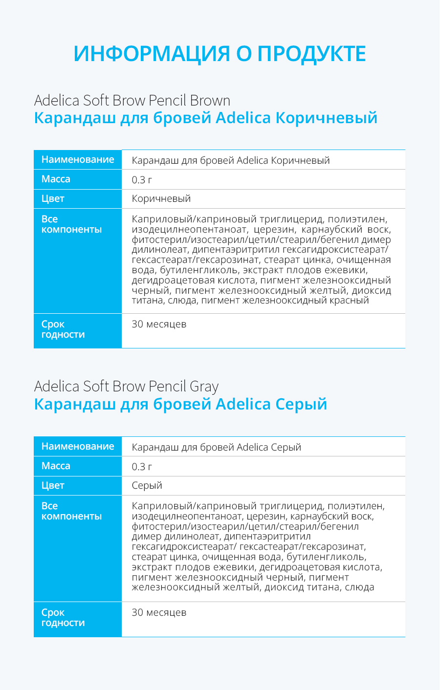 Аделика Карандаш для бровей - описание